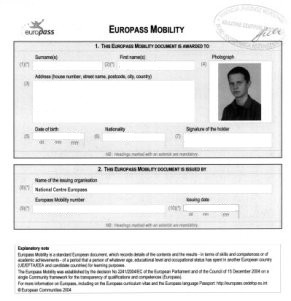 Uczniowie otrzymali certyfikaty EUROPASS - MOBILITY - dokument wany w caej Unii Europejskiej